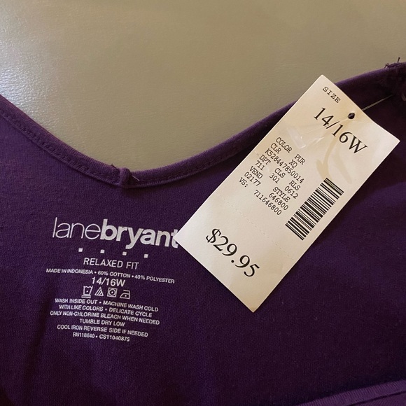 Lane Bryant, relaxed fit, purple top with small sequin-like embellishments. - Picture 3 of 5